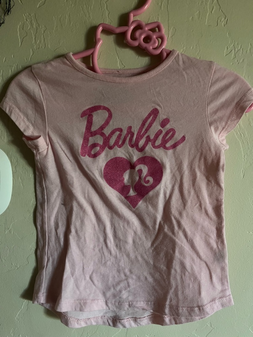 Mattel Barbie Light Pink Glitter Logo Tee